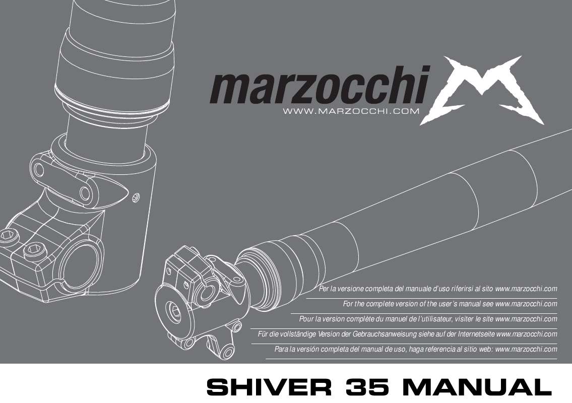 Guide utilisation  MARZOCCHI SHIVER 35  de la marque MARZOCCHI