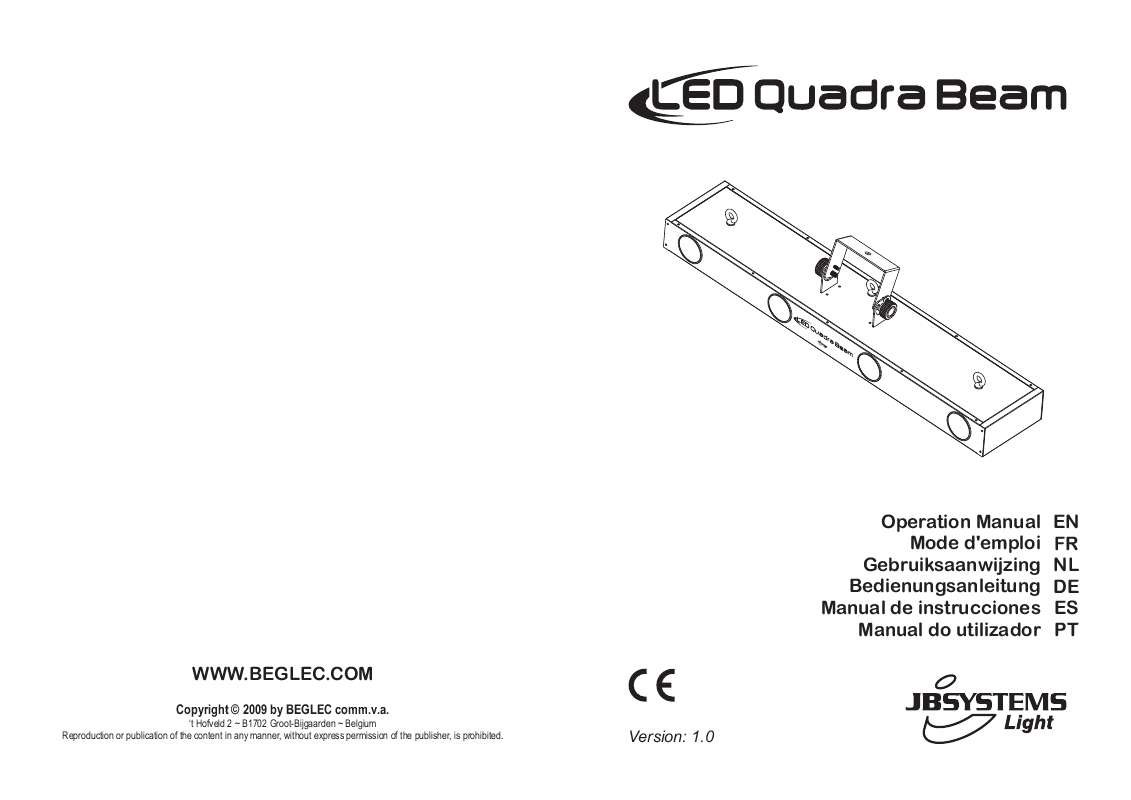 Guide utilisation  BEGLEC LED QUADRA BEAM  de la marque BEGLEC