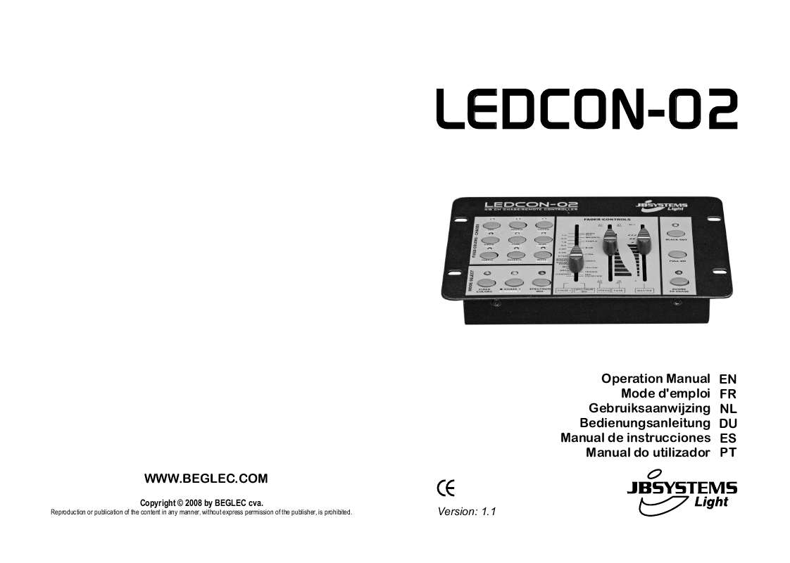 Guide utilisation  BEGLEC LEDCON-02  de la marque BEGLEC