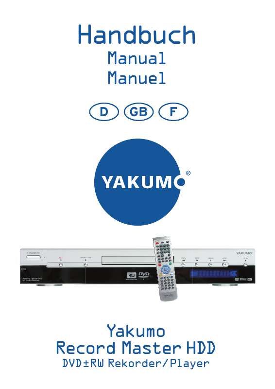 Guide utilisation YAKUMO DVD RW RECORDER  de la marque YAKUMO