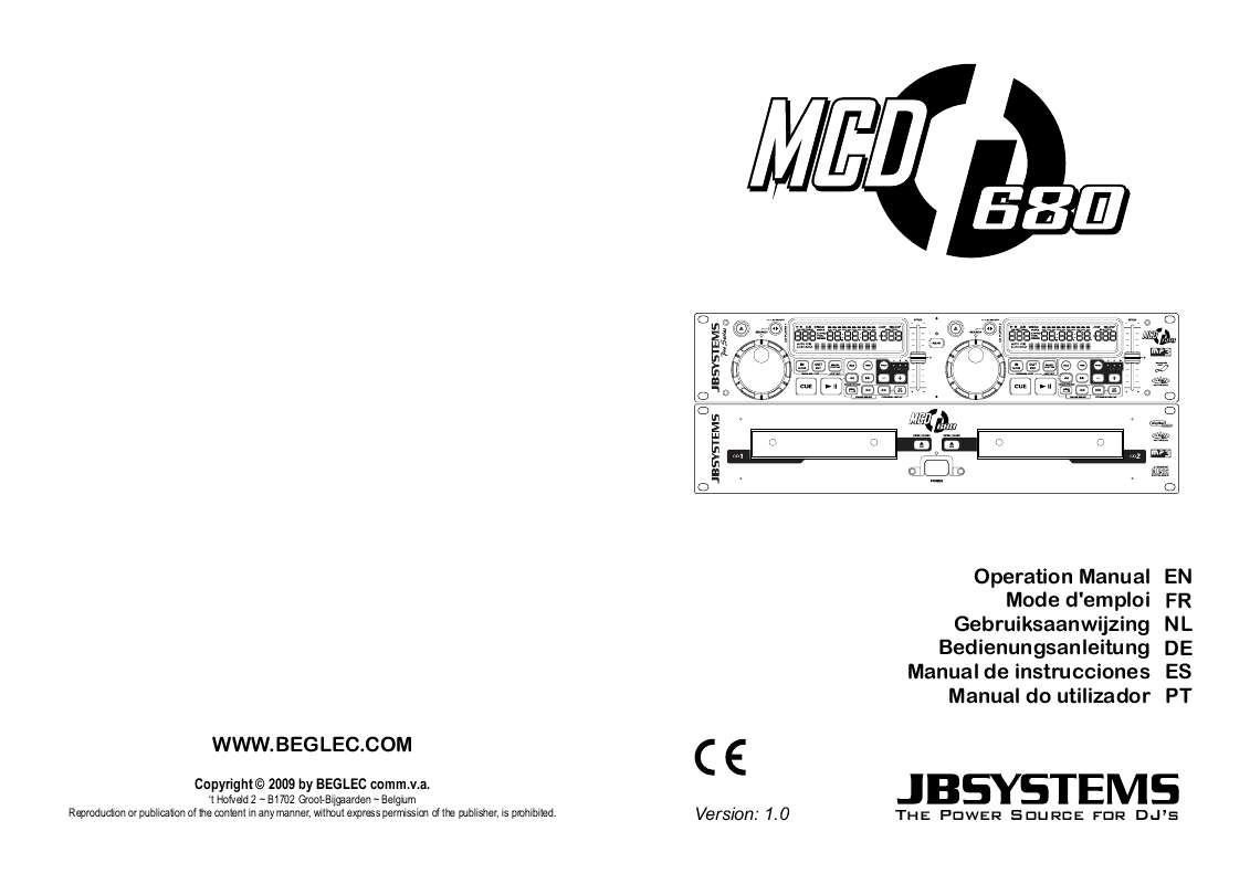 Guide utilisation  BEGLEC MCD 680  de la marque BEGLEC