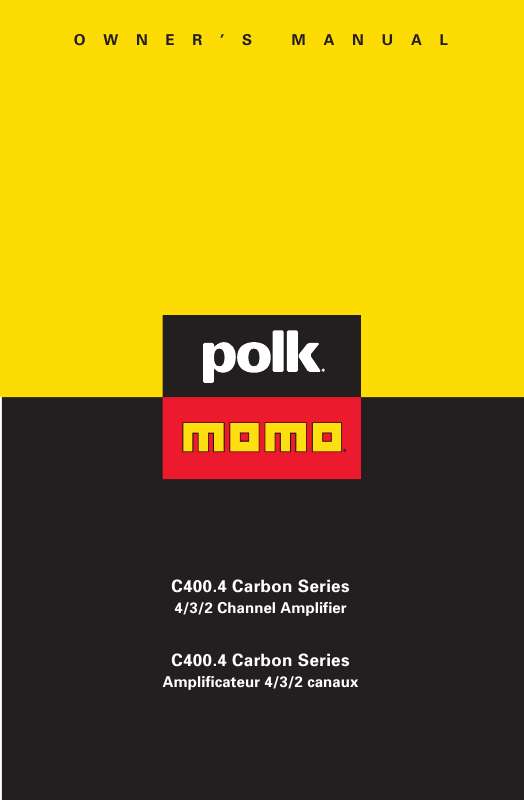 Guide utilisation  POLK AUDIO C400.4 CARBON  de la marque POLK AUDIO
