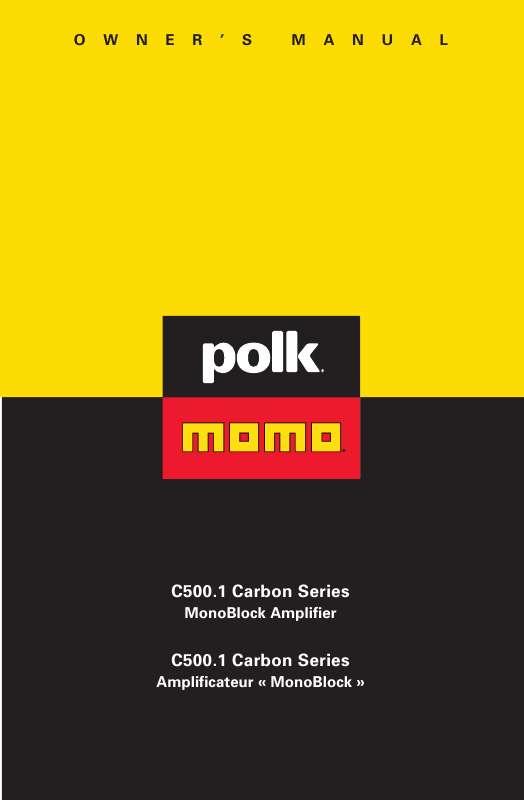 Guide utilisation  POLK AUDIO C500.1 CARBON  de la marque POLK AUDIO