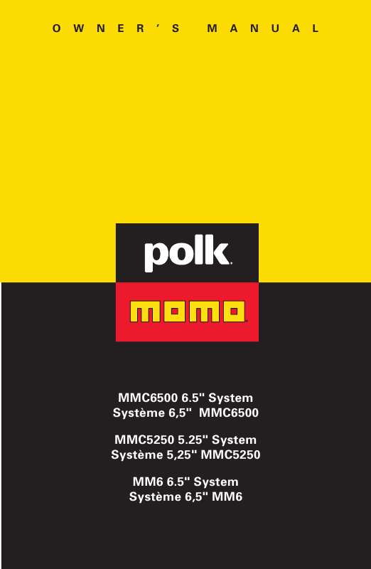 Guide utilisation  POLK AUDIO MMC5250  de la marque POLK AUDIO