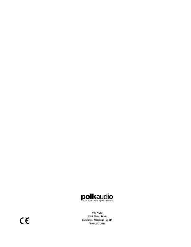 Guide utilisation  POLK AUDIO PSW202  de la marque POLK AUDIO