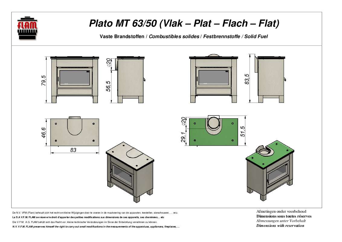 Guide utilisation  FLAM PLATO MT 63-50  de la marque FLAM