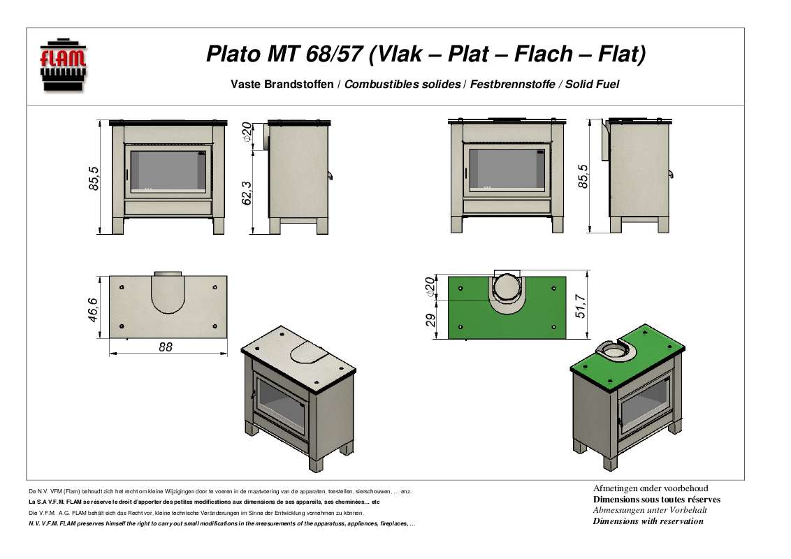 Guide utilisation  FLAM PLATO MT 68-57  de la marque FLAM