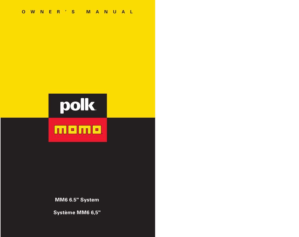 Guide utilisation  POLK AUDIO MM6  de la marque POLK AUDIO