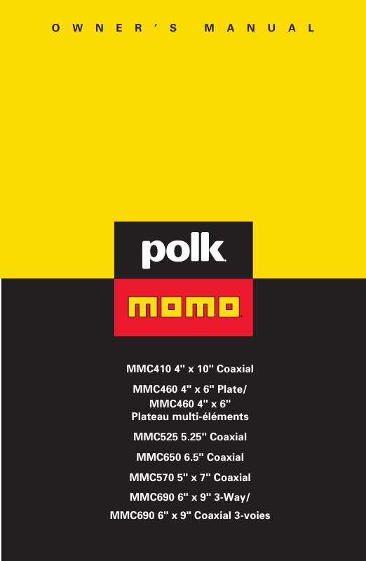 Guide utilisation  POLK AUDIO MMC410  de la marque POLK AUDIO