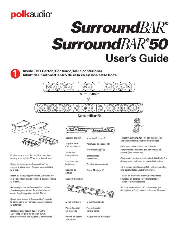 Guide utilisation  POLK AUDIO SURROUNDBAR50  de la marque POLK AUDIO