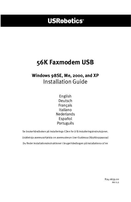 Guide utilisation  US ROBOTICS 56K FAXMODEM USB  de la marque US ROBOTICS