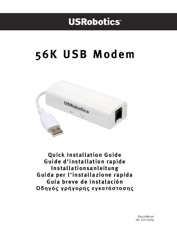 Guide utilisation US ROBOTICS 56K USB MODEM  de la marque US ROBOTICS