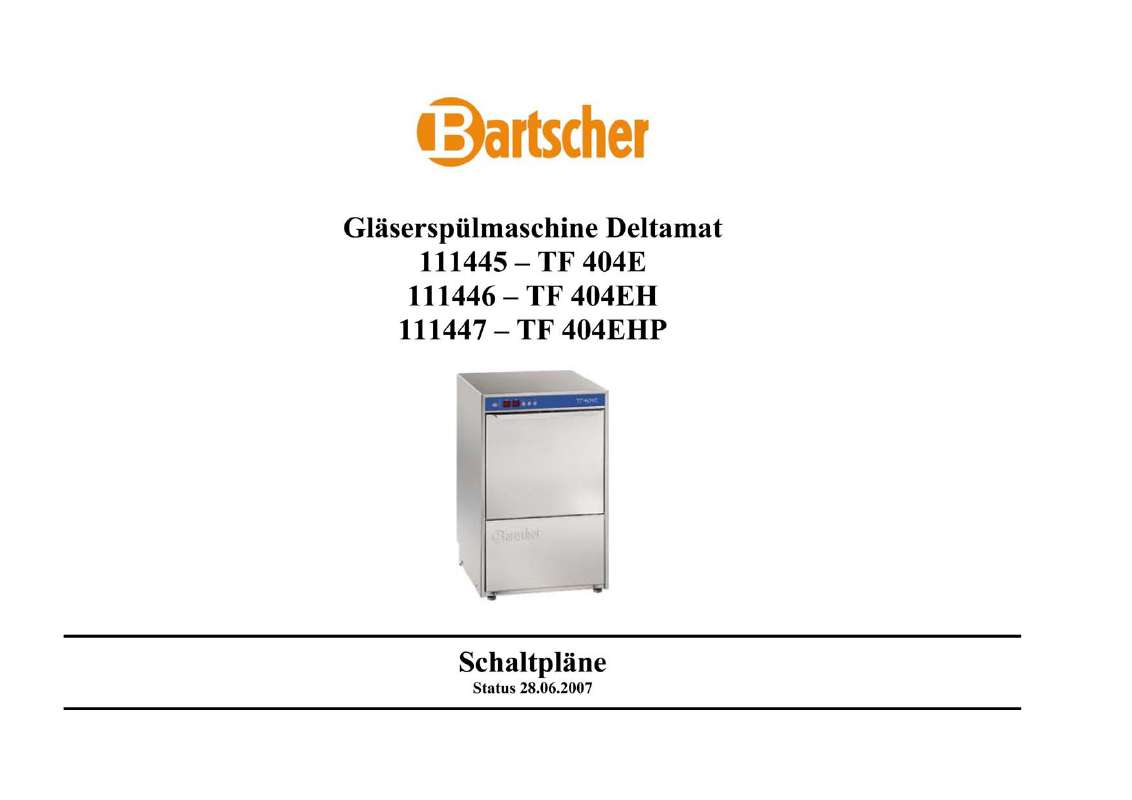 Guide utilisation BARTSCHER TF 404 E 111445  - CONTROL PLAN de la marque BARTSCHER