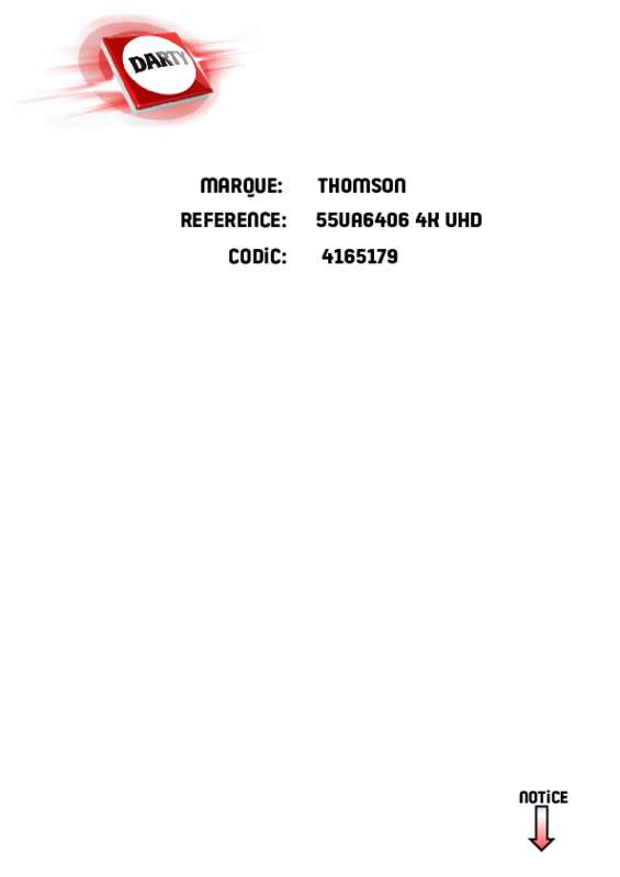 Guide utilisation THOMSON 55UA6404W  de la marque THOMSON