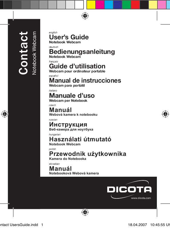 Guide utilisation  DICOTA CONTACT  de la marque DICOTA