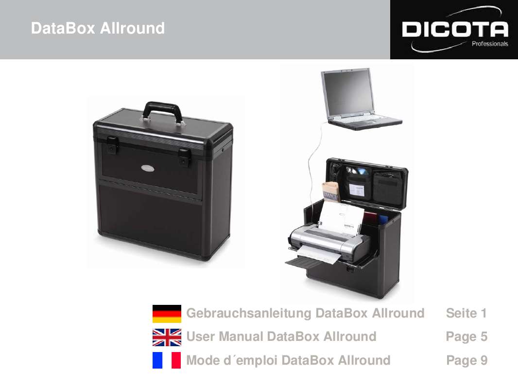 Guide utilisation DICOTA DATABOX ALLROUND  de la marque DICOTA