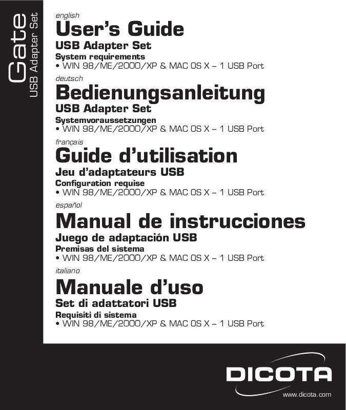 Guide utilisation  DICOTA GATE  de la marque DICOTA