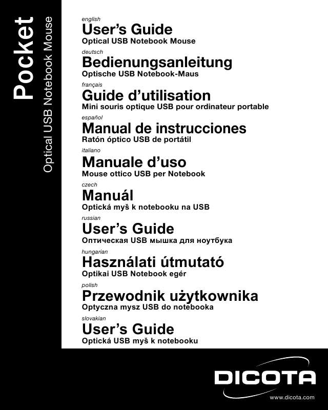 Guide utilisation  DICOTA POCKET  de la marque DICOTA