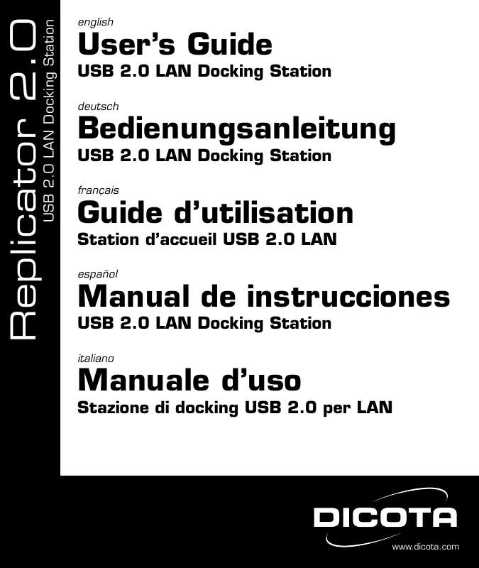 Guide utilisation  DICOTA REPLICATOR 2.0  de la marque DICOTA