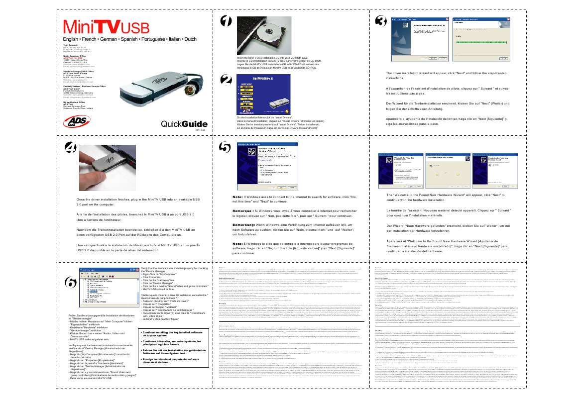 Guide utilisation  ADS TECH MINI TV USB  de la marque ADS TECH