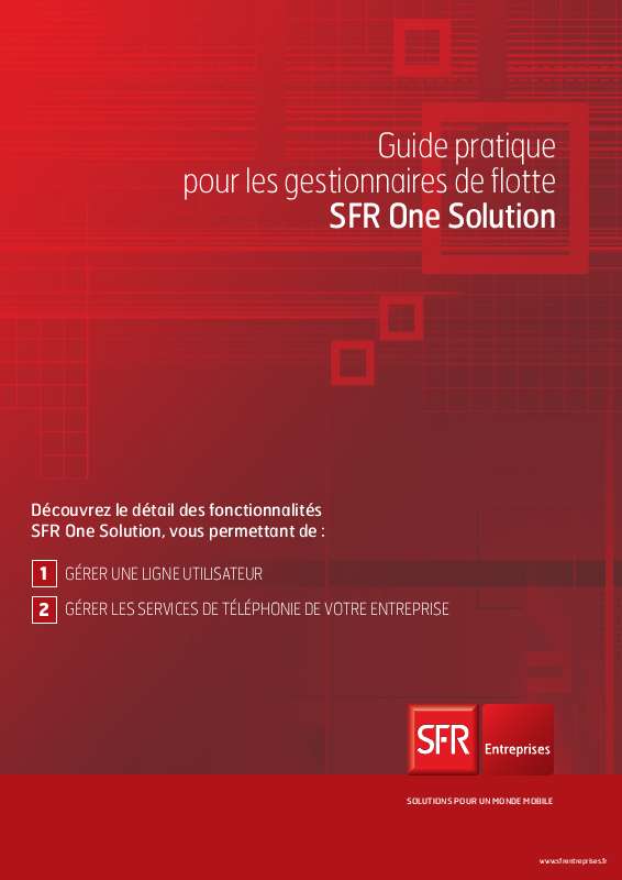 Guide utilisation SFR ONE SOLUTION  de la marque SFR