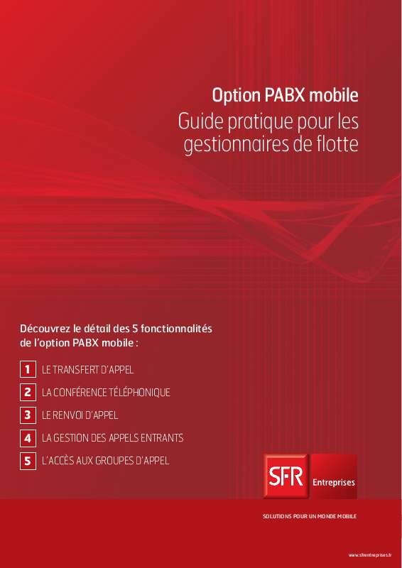 Guide utilisation SFR OPTION PABX MOBILE  de la marque SFR