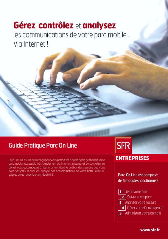 Guide utilisation SFR PARC ON LINE  de la marque SFR