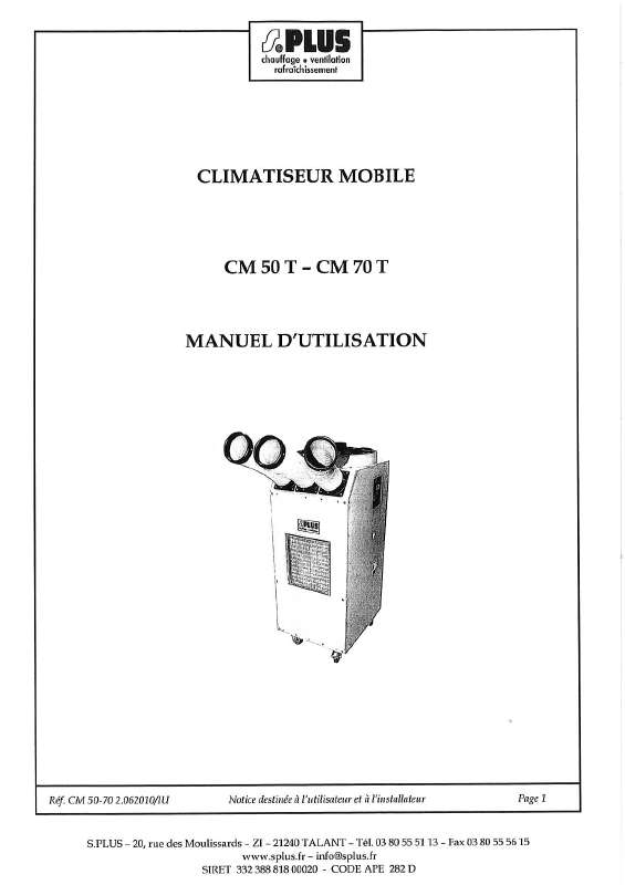 Guide utilisation  S.PLUS CM 50 T  de la marque S.PLUS