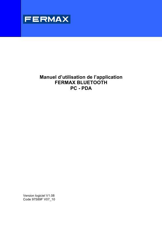 Guide utilisation  FERMAX BLUETOOTH PC-PDA  de la marque FERMAX