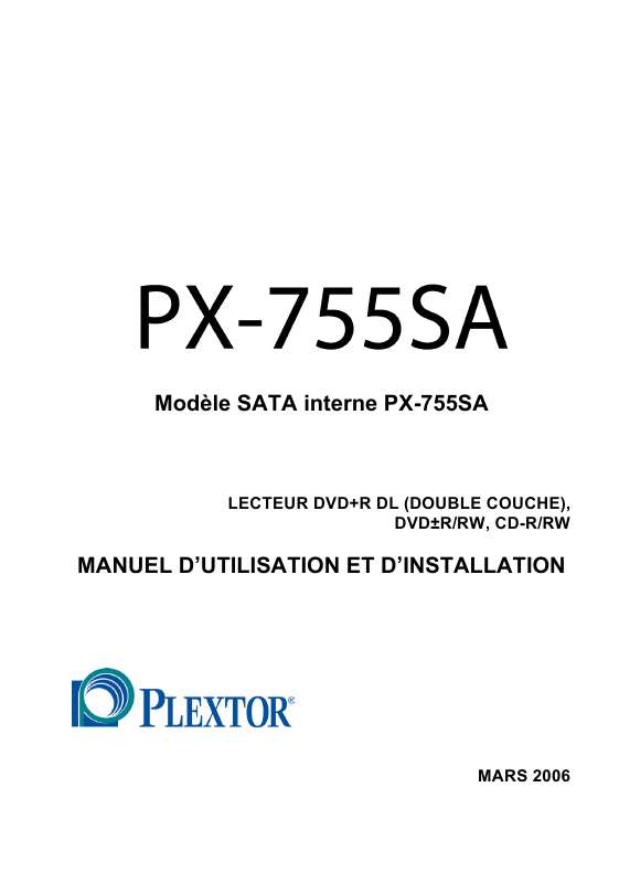 Guide utilisation PLEXTOR PX-755  de la marque PLEXTOR