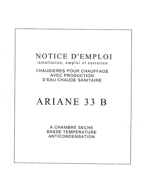 Guide utilisation  ARIANE 33 B  de la marque ARIANE