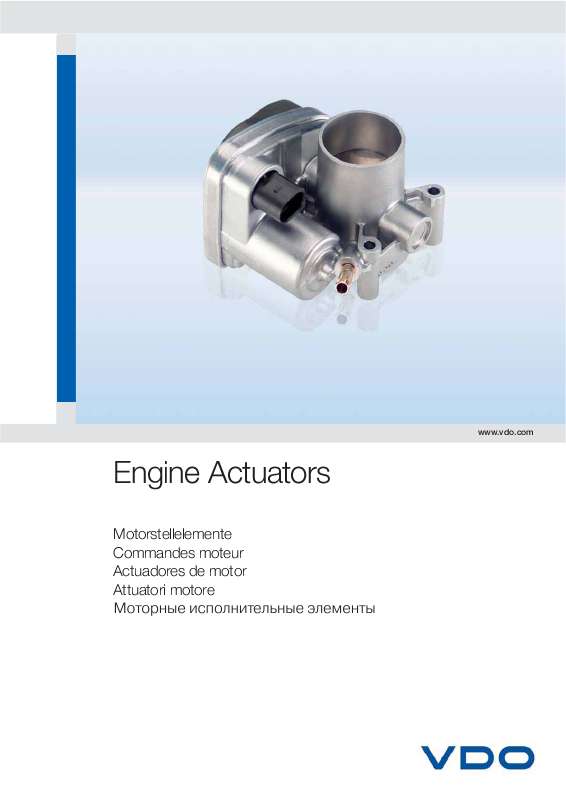 Guide utilisation VDO ENGINE ACTUATORS  de la marque VDO