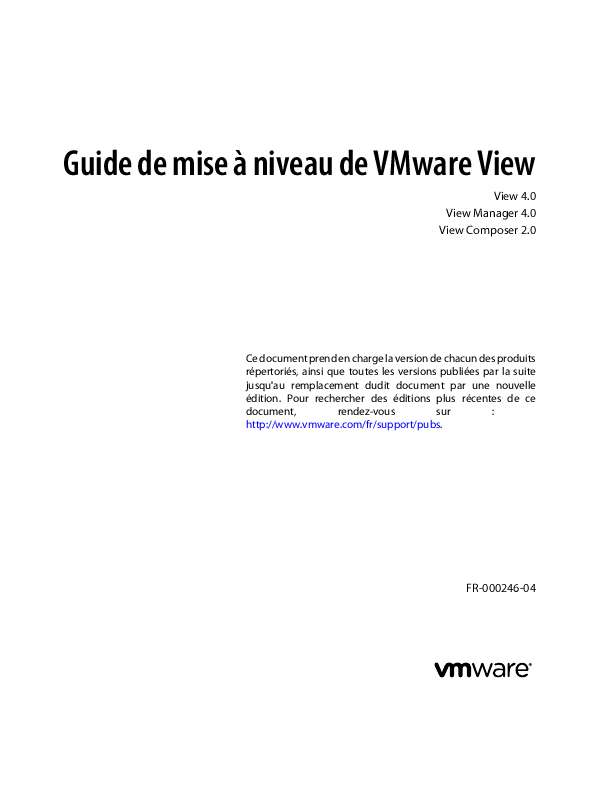 Guide utilisation  VMWARE VIEW 4.0  de la marque VMWARE