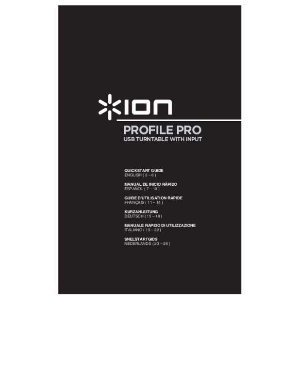 Guide utilisation ION AUDIO ION PROFILE PRO  de la marque ION AUDIO