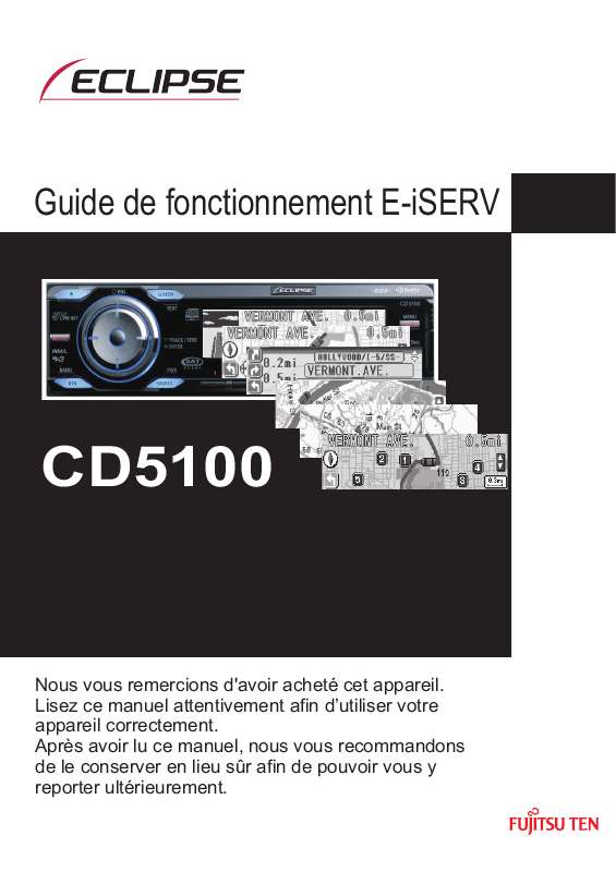 Guide utilisation ECLIPSE E-ISRV CD5100  de la marque ECLIPSE