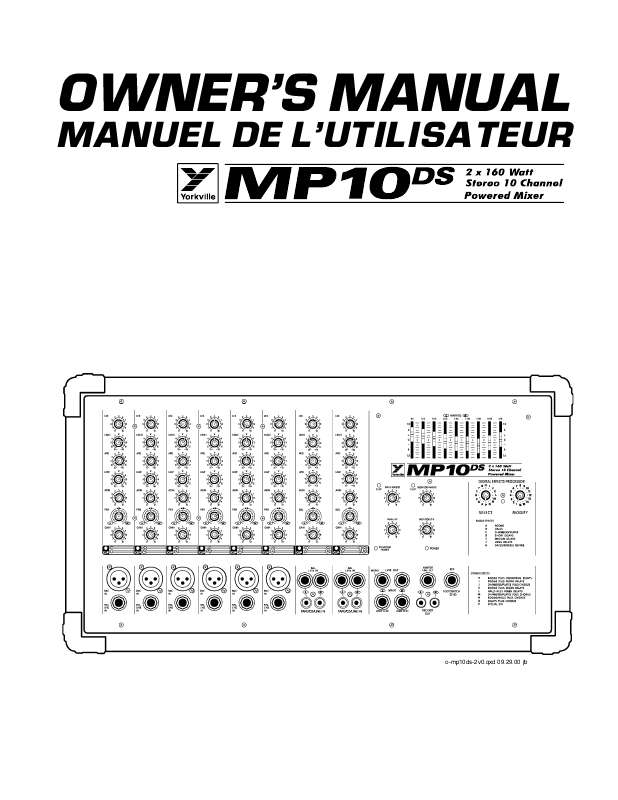 Guide utilisation  YORKVILLE MP10DS  de la marque YORKVILLE