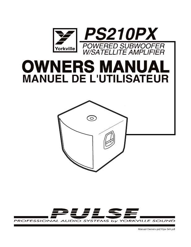 Guide utilisation  YORKVILLE PULSE PS210PX  de la marque YORKVILLE