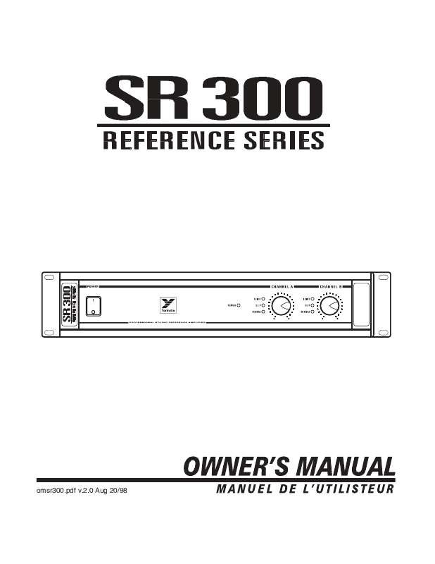 Guide utilisation  YORKVILLE SR300  de la marque YORKVILLE