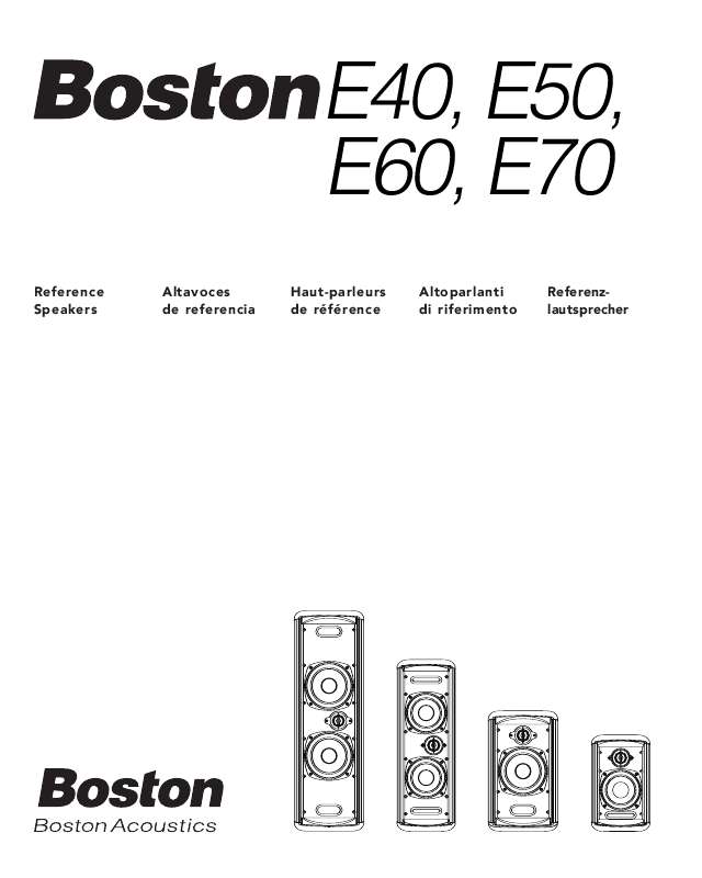 Guide utilisation BOSTON ACOUSTICS E70  de la marque BOSTON ACOUSTICS