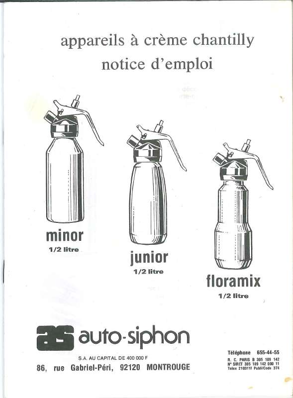 Guide utilisation  AUTO-SYPHON FLORAMIX  de la marque AUTO-SYPHON