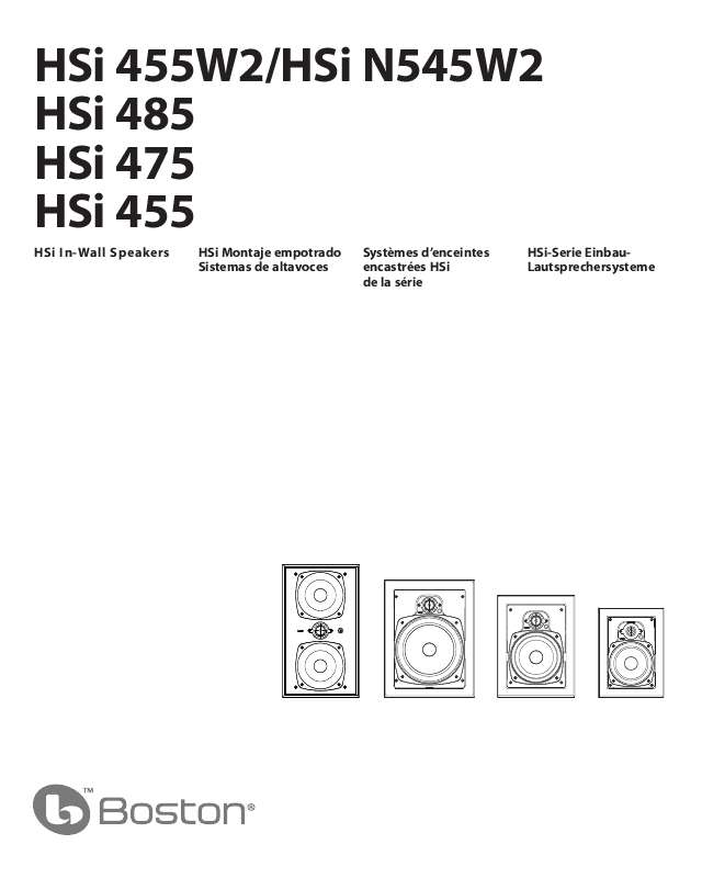 Guide utilisation BOSTON ACOUSTICS HSI 455W2  de la marque BOSTON ACOUSTICS