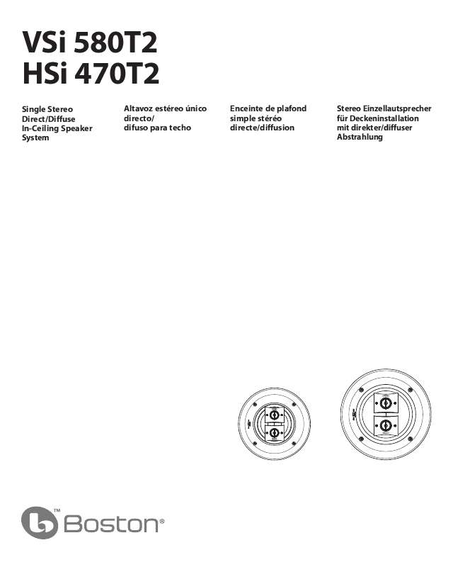 Guide utilisation BOSTON ACOUSTICS HSI 470T2  de la marque BOSTON ACOUSTICS