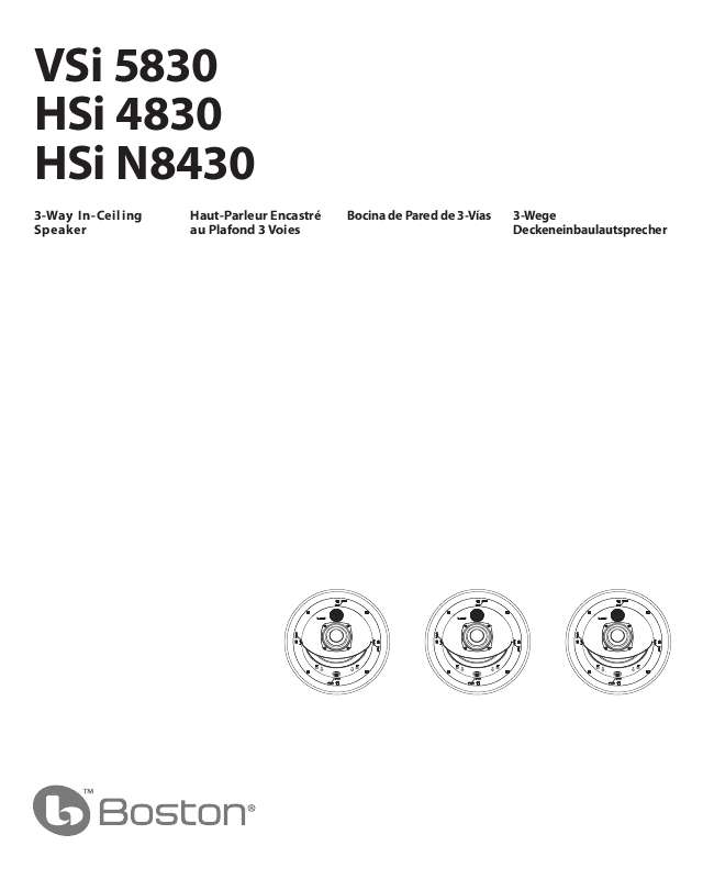 Guide utilisation BOSTON ACOUSTICS HSI 4830  de la marque BOSTON ACOUSTICS