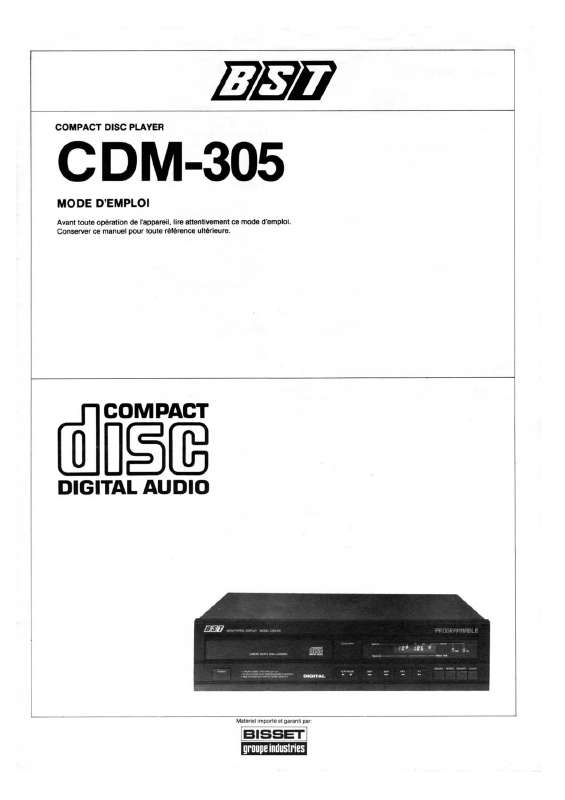 Guide utilisation  BST CDM-305  de la marque BST