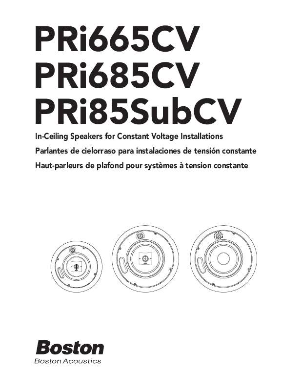 Guide utilisation BOSTON ACOUSTICS PRI665CV  de la marque BOSTON ACOUSTICS