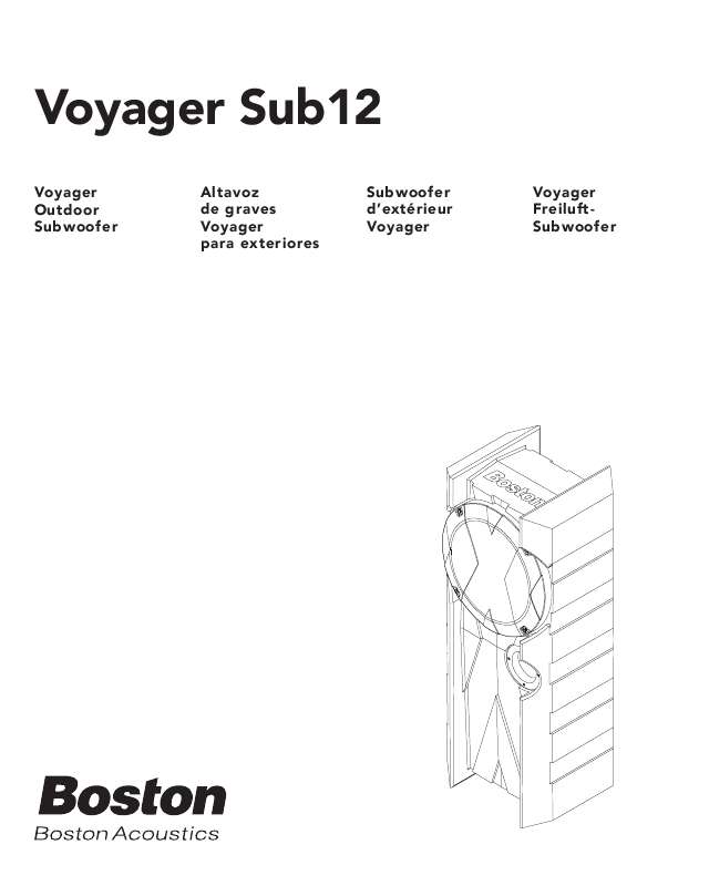 Guide utilisation BOSTON ACOUSTICS VOYAGER SUB12  de la marque BOSTON ACOUSTICS