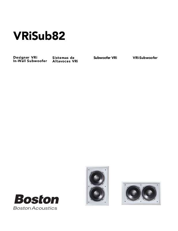Guide utilisation BOSTON ACOUSTICS VRISUB82  de la marque BOSTON ACOUSTICS