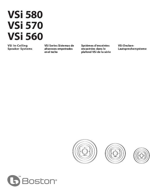 Guide utilisation BOSTON ACOUSTICS VSI 580  de la marque BOSTON ACOUSTICS