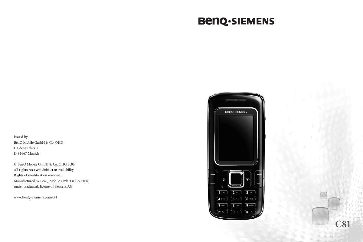 Guide utilisation BENQ-SIEMENS C81  de la marque BENQ-SIEMENS