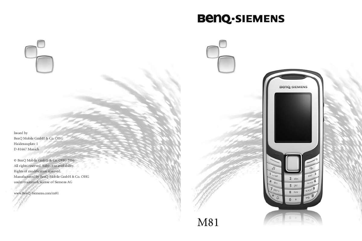 Guide utilisation BENQ-SIEMENS M81  de la marque BENQ-SIEMENS